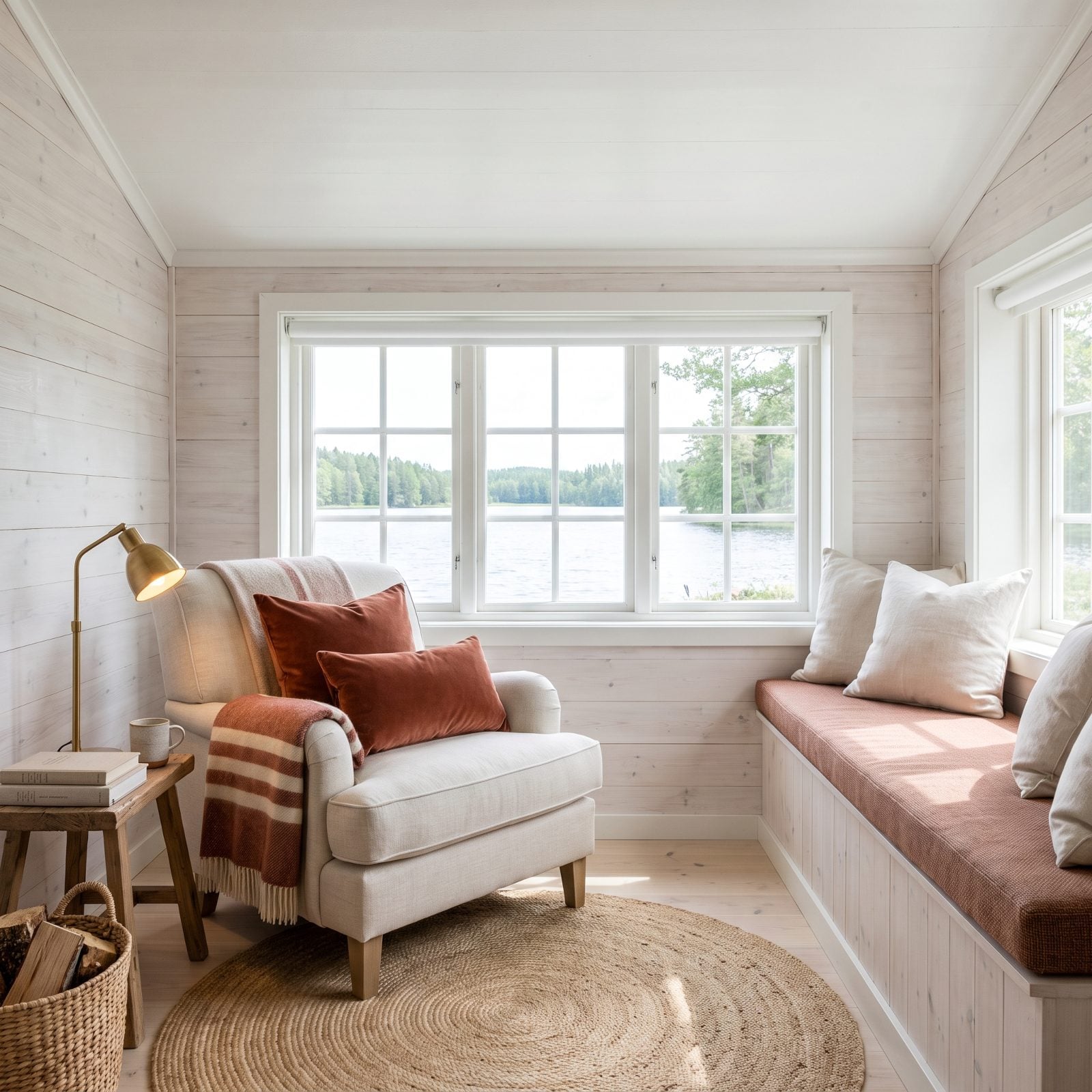 Rust-Colored Textiles Add Heat Without Darkening the Walls