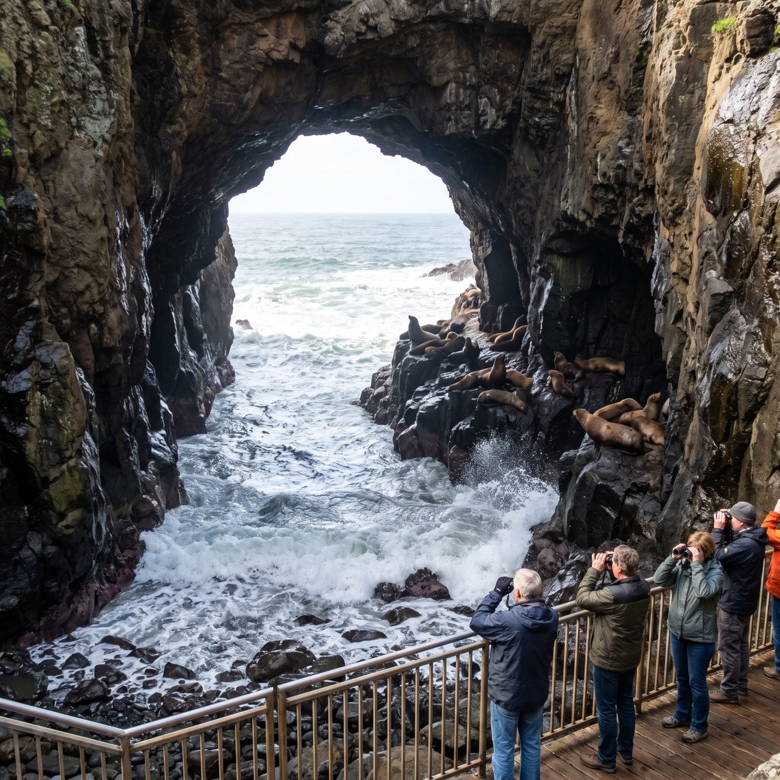Sea Lion Caves, an Elevator Down to Wild Sea Lions
