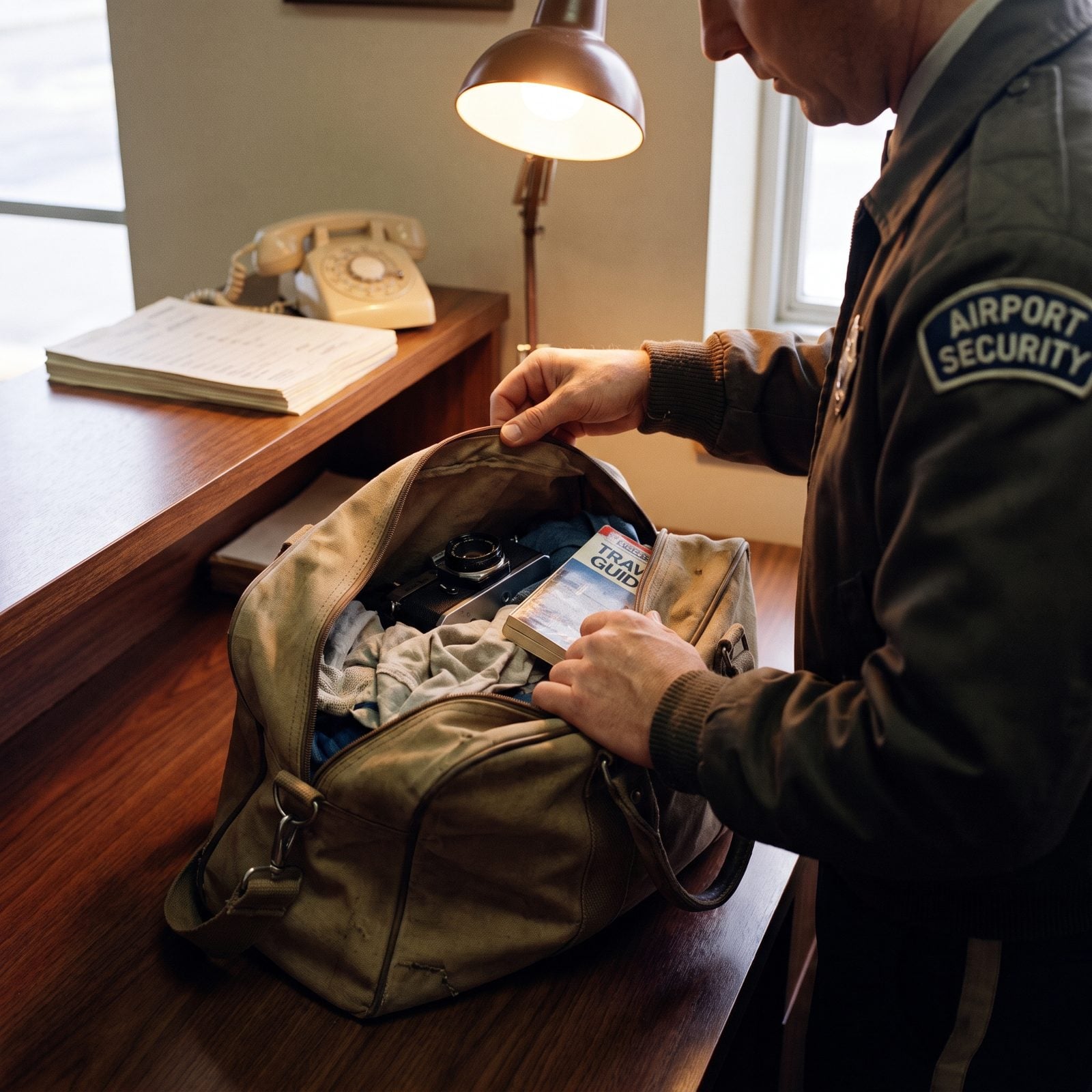 Security Officers Inspecting Bags by Hand