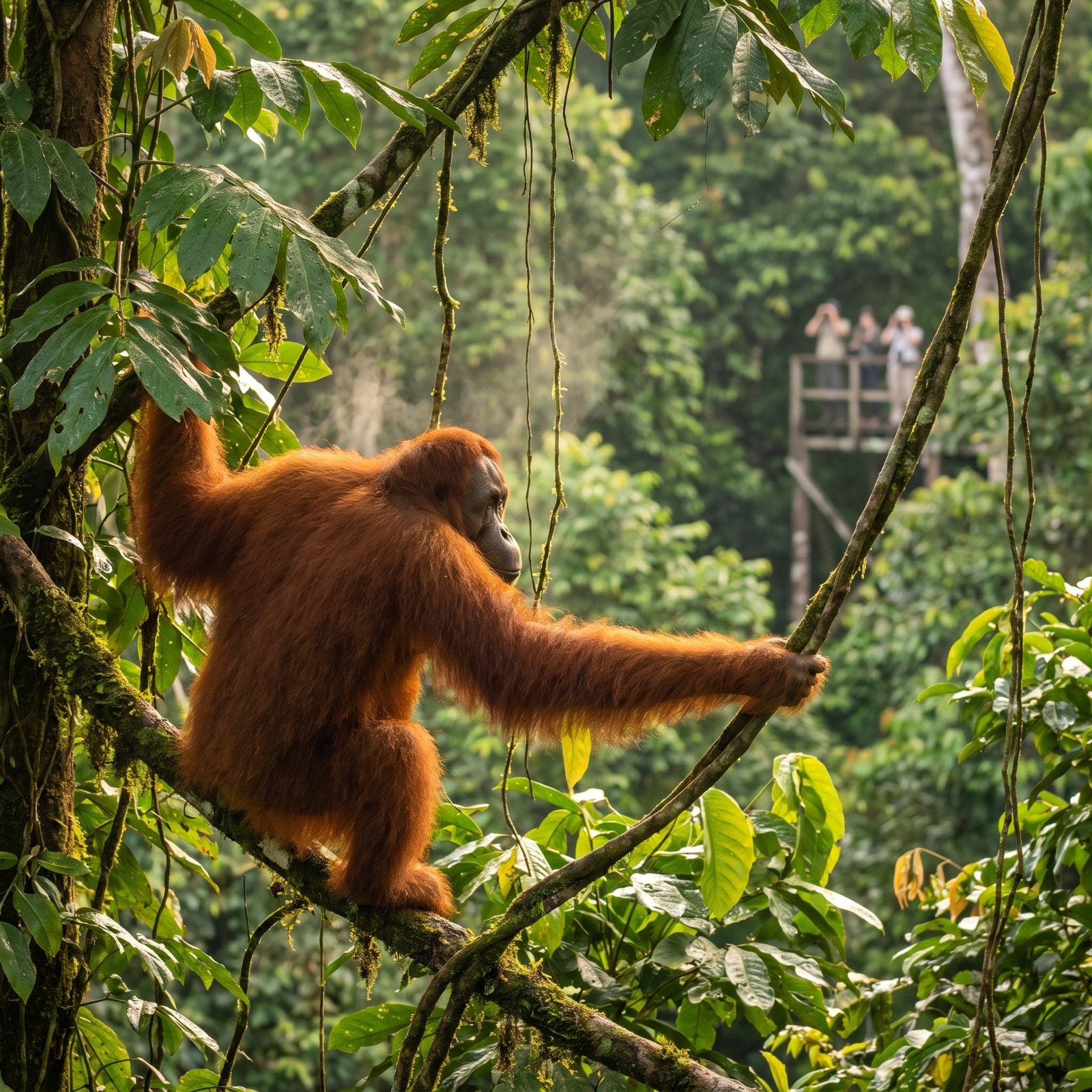 See Orangutans in Borneo's Rainforest