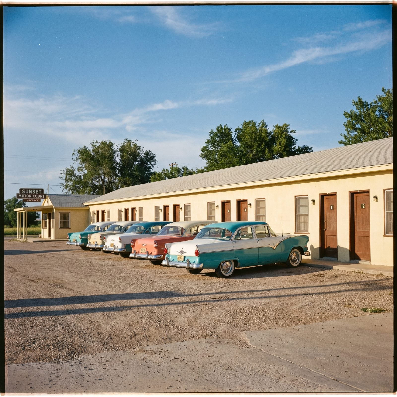 The Single-Story Motor Court With a Car at Every Door