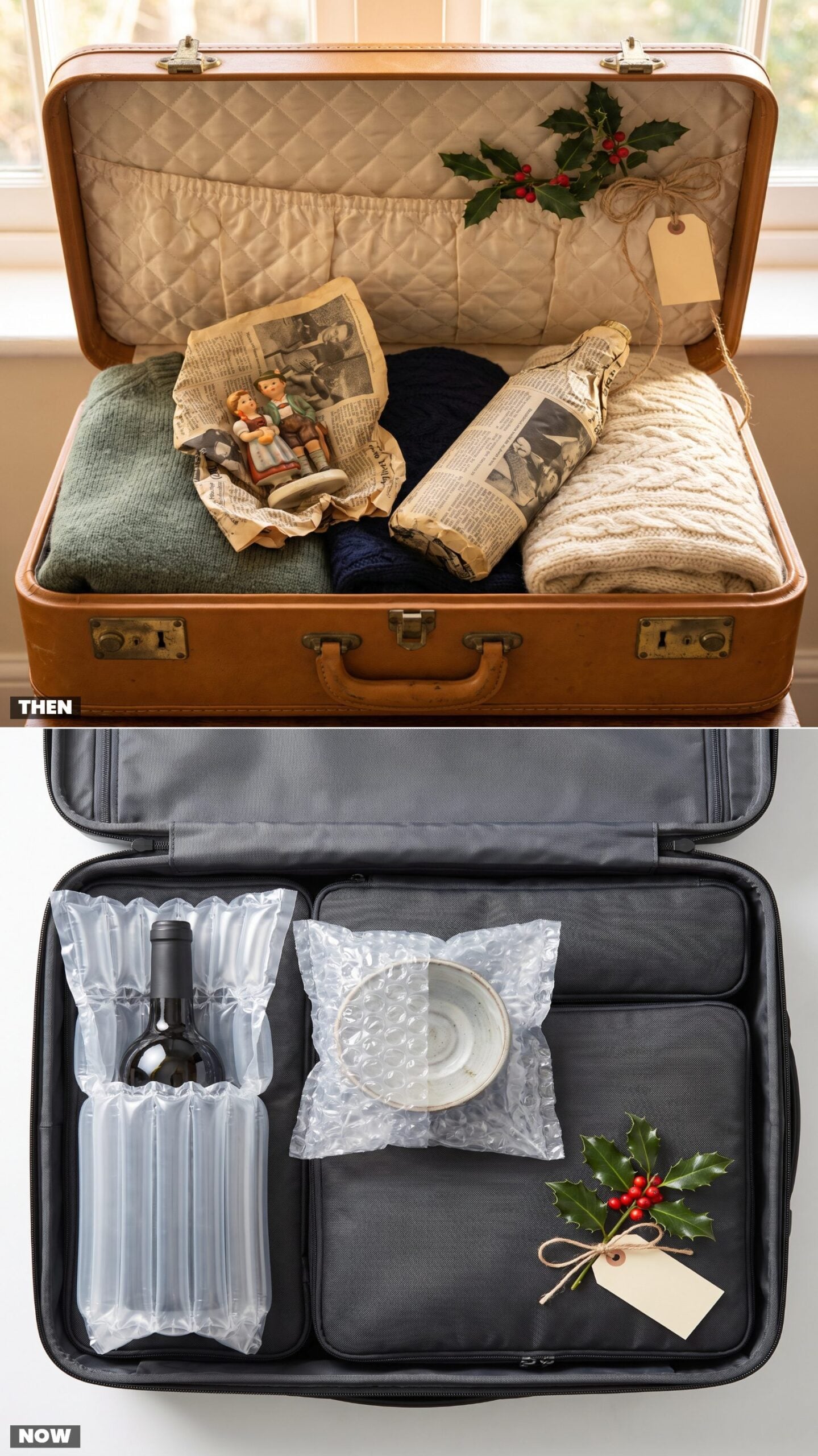 Souvenirs Swaddled in Newspaper vs. the Inflatable Bottle Sleeve