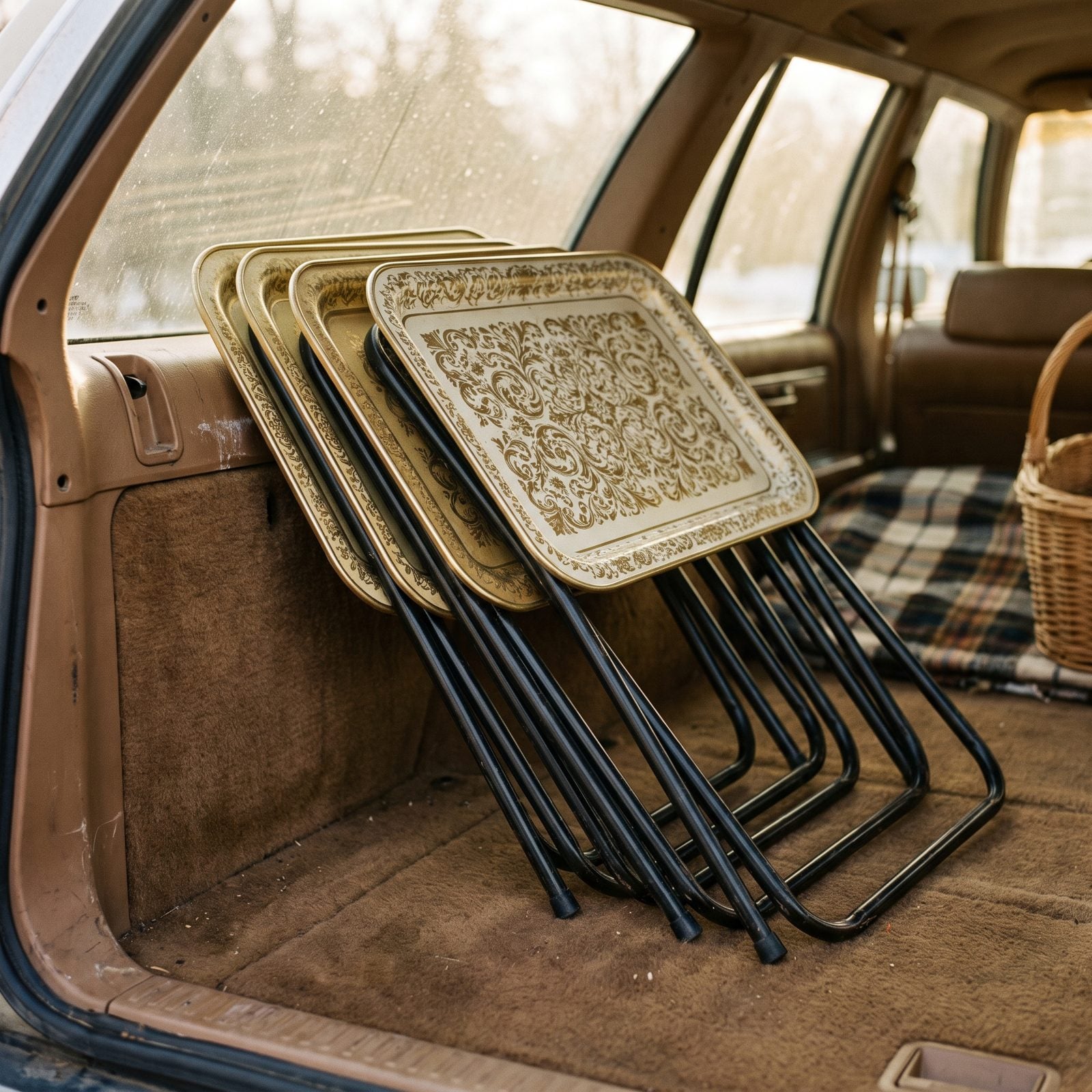 A Stack of Metal TV Trays That Rattled the Whole Drive