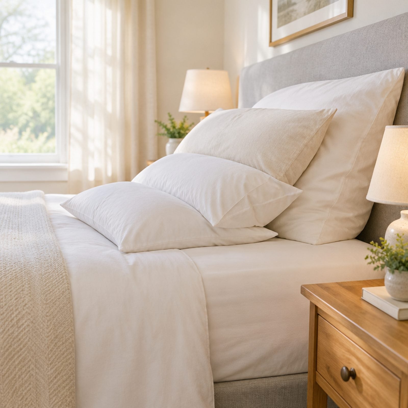 Stack Spare Pillows Into a Gradual Sleeping Wedge