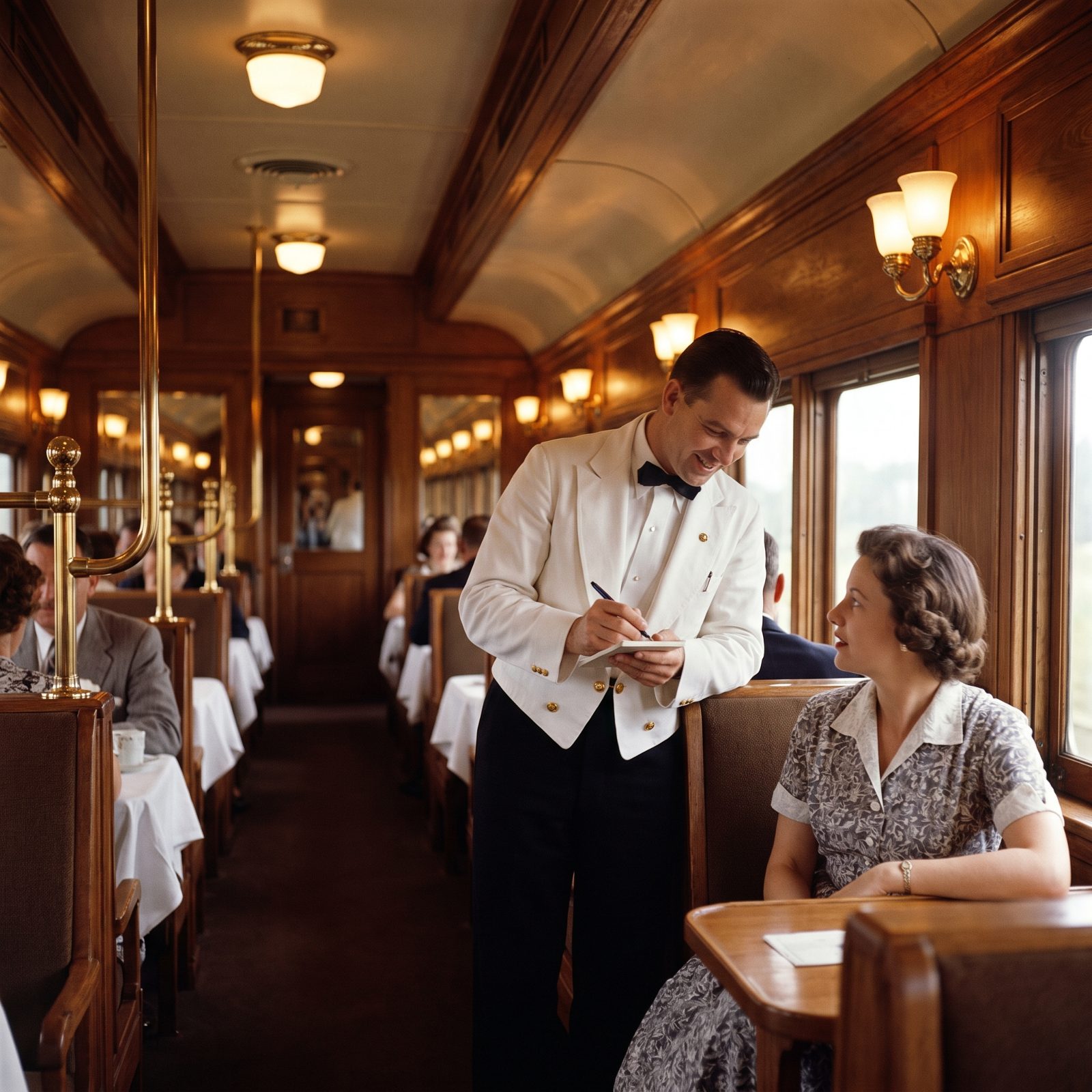 A Steward Working the Train to Take Your Reservation