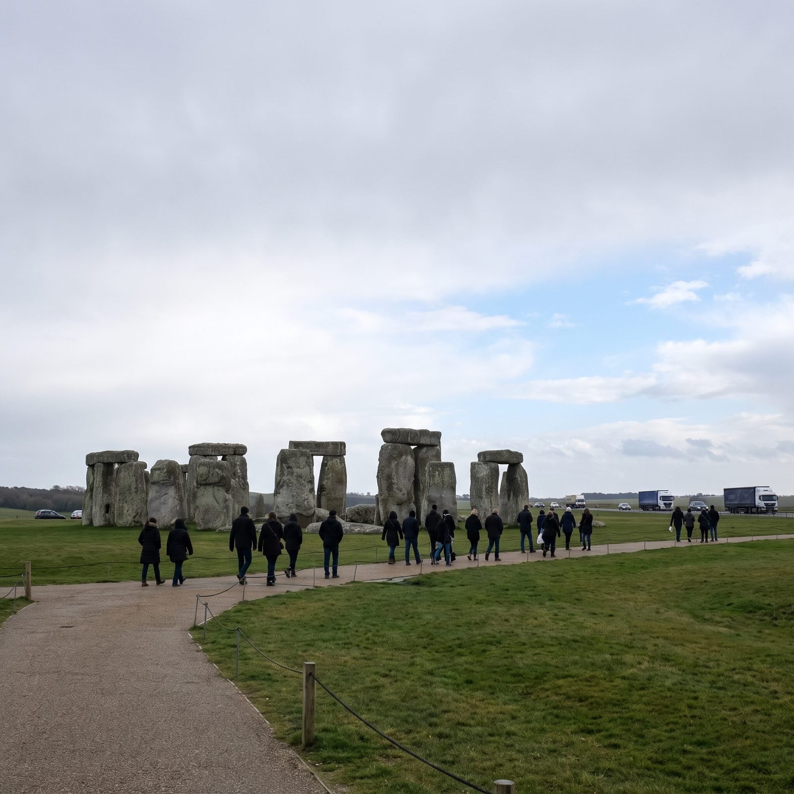Stonehenge Has Roped-Off Paths and a Major Road Nearby