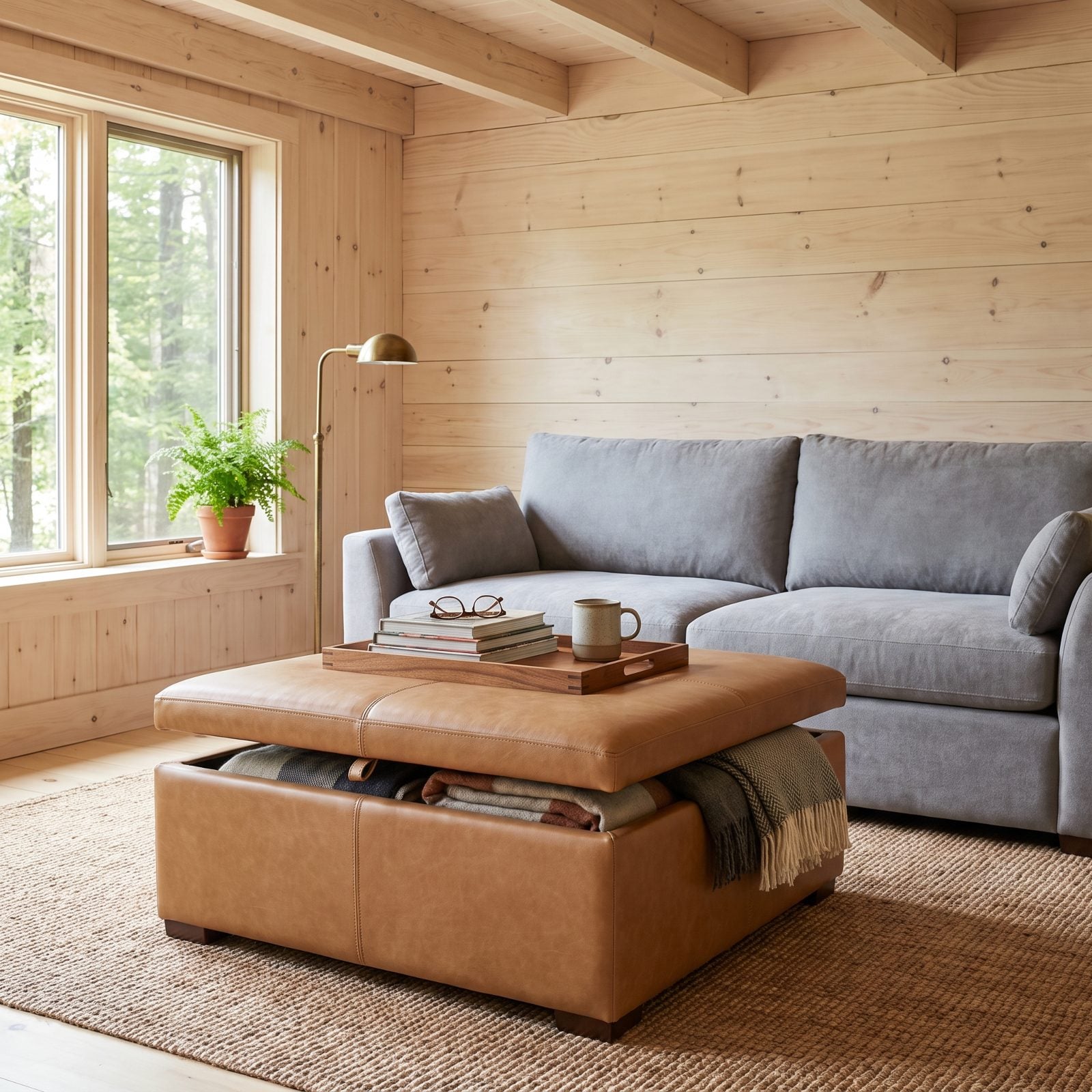 A Storage Ottoman That Eats the Coffee Table and the Clutter