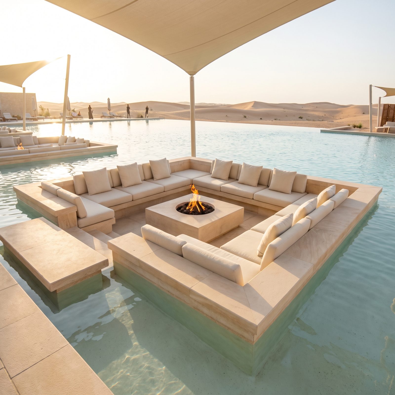 A Submerged Lounge With In-Water Seating