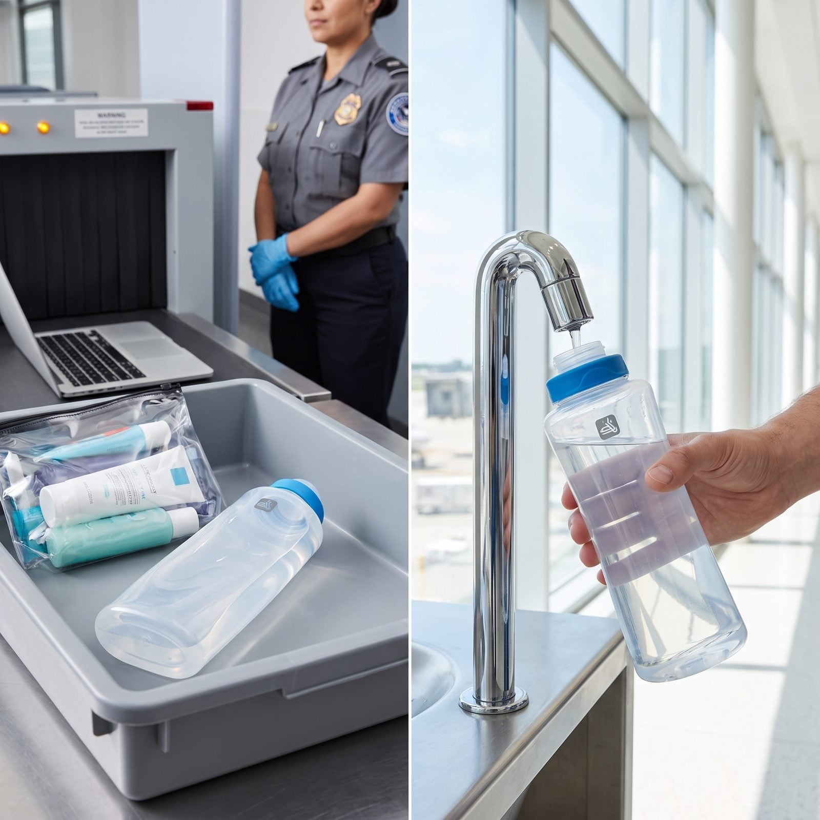 Taking an Empty Water Bottle Through Security