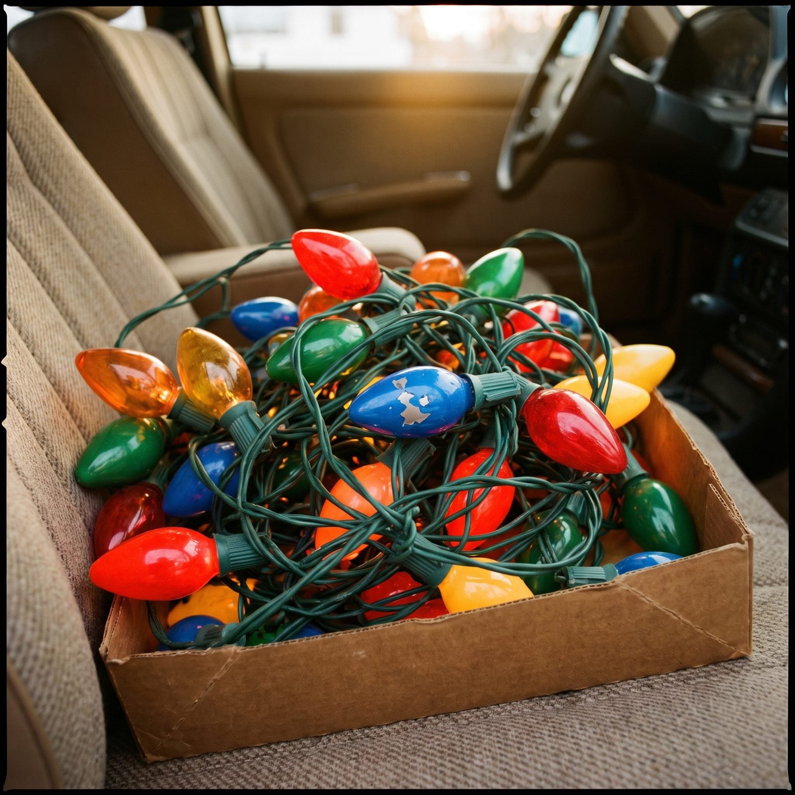 The Tangled String of Big Colored C9 Bulbs