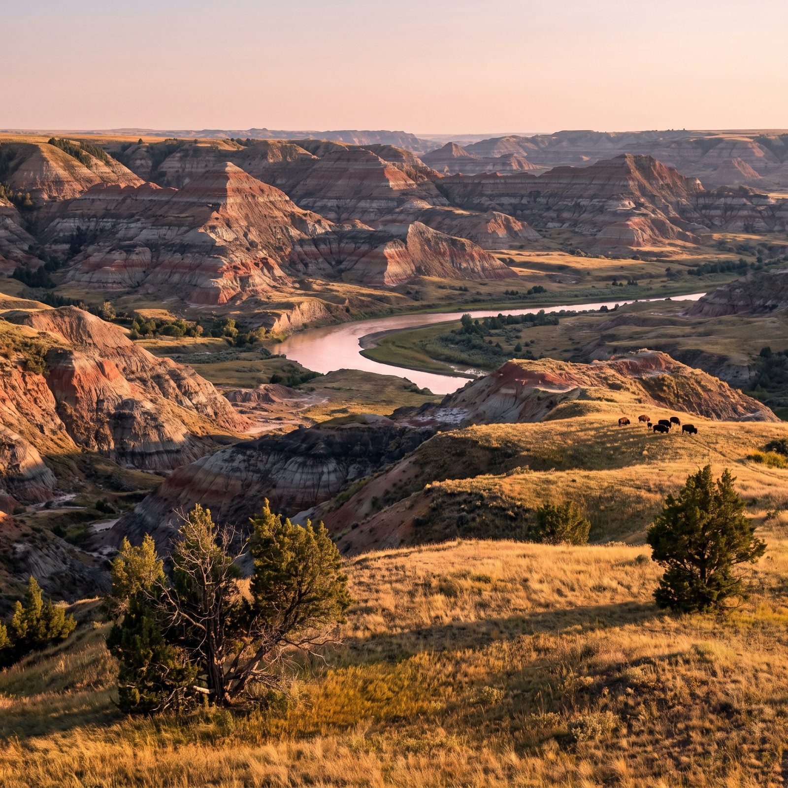 Theodore Roosevelt National Park, Painted Badlands Roamed by Wild Bison