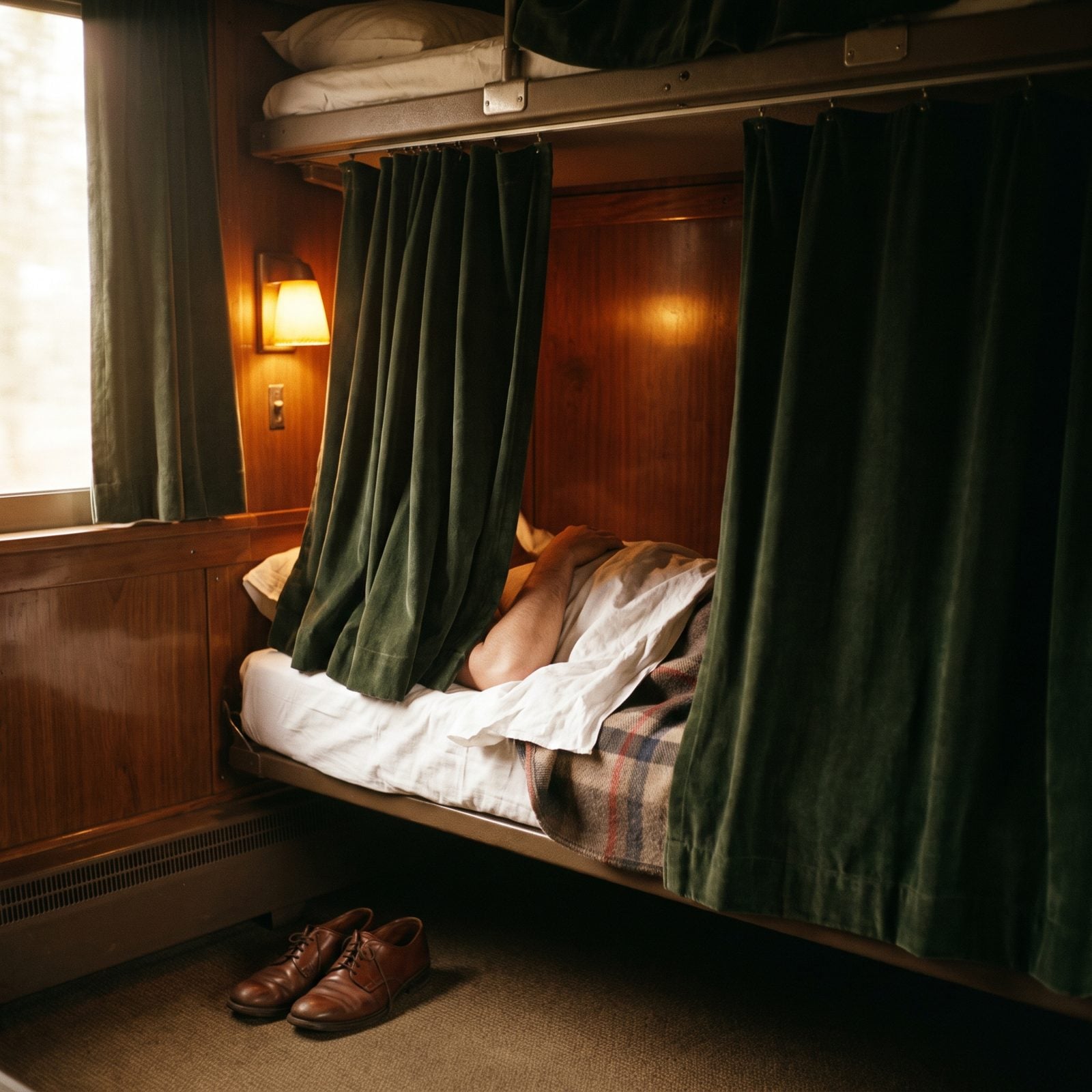 Travelers Asleep in Pullman Berths