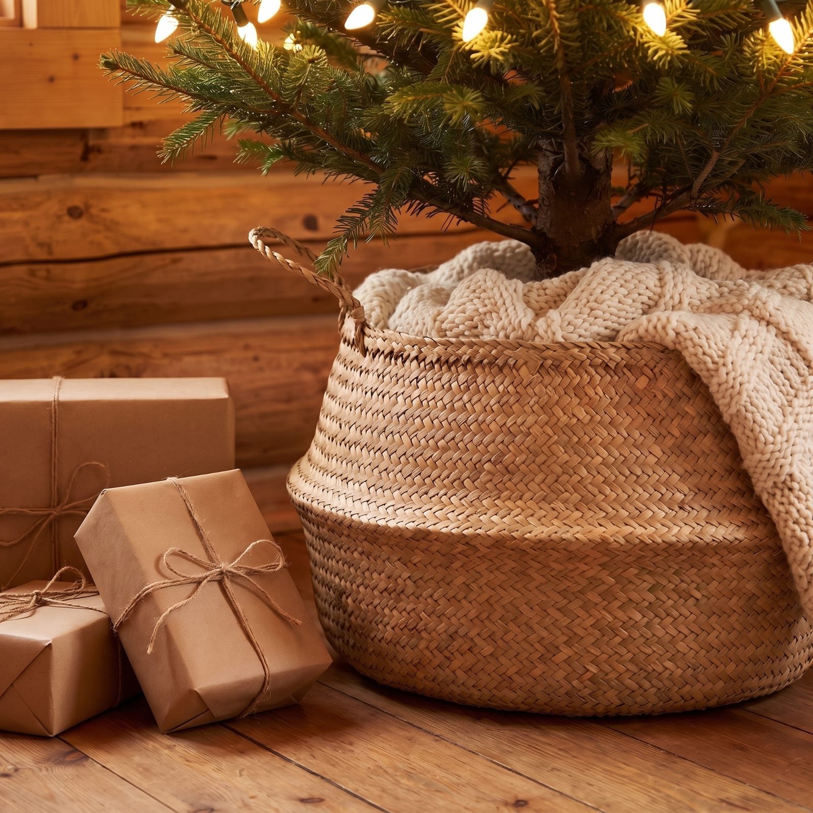 A Tree Basket That Hides the Plastic Stand