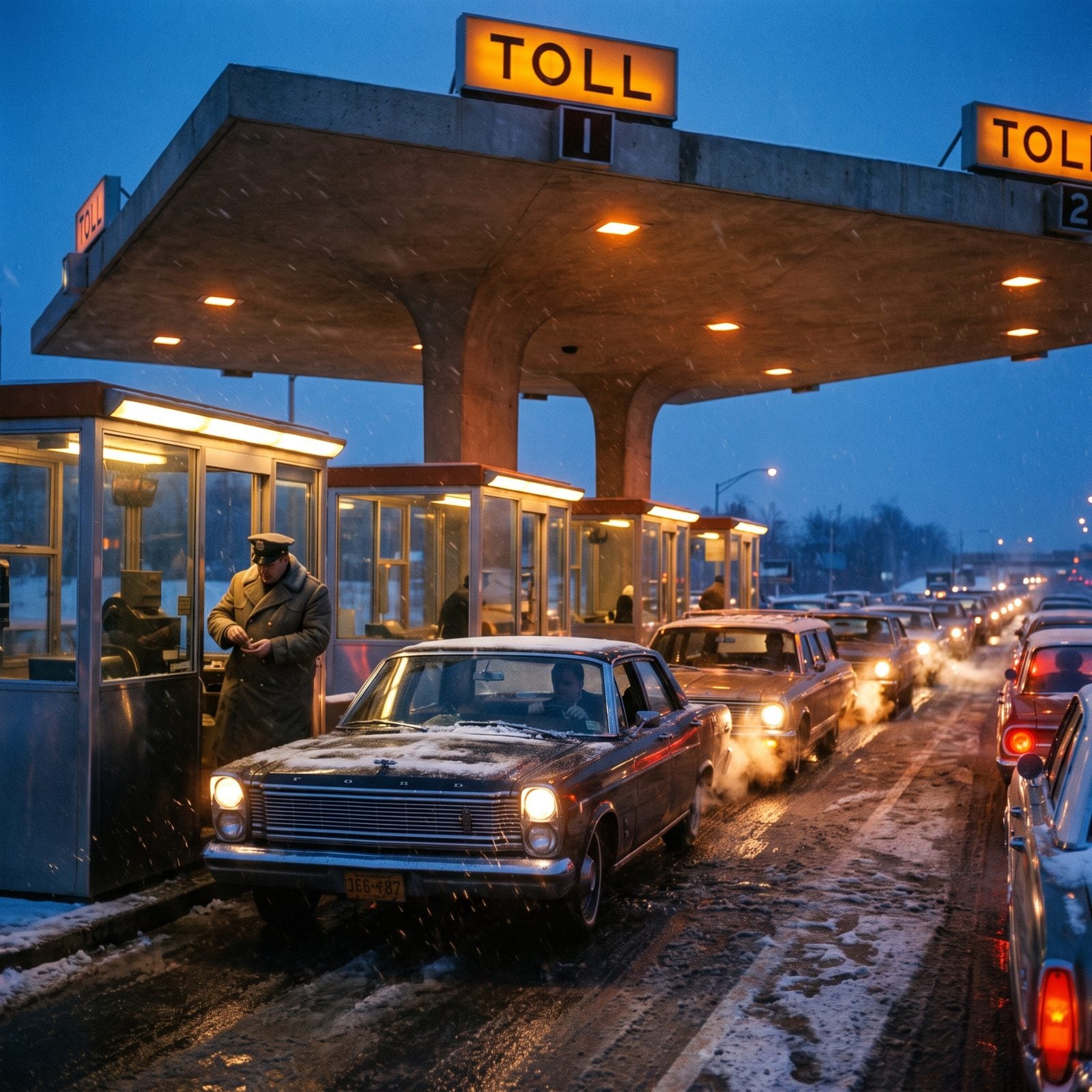 Turnpike Toll Collectors Made Change by Hand