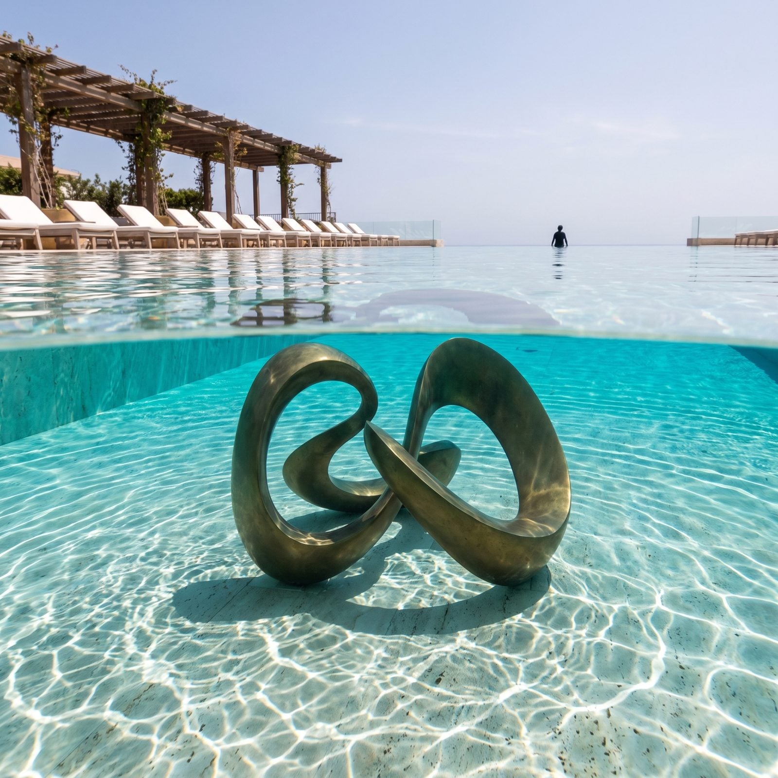 An Underwater Sculpture Becoming the Pool's Signature