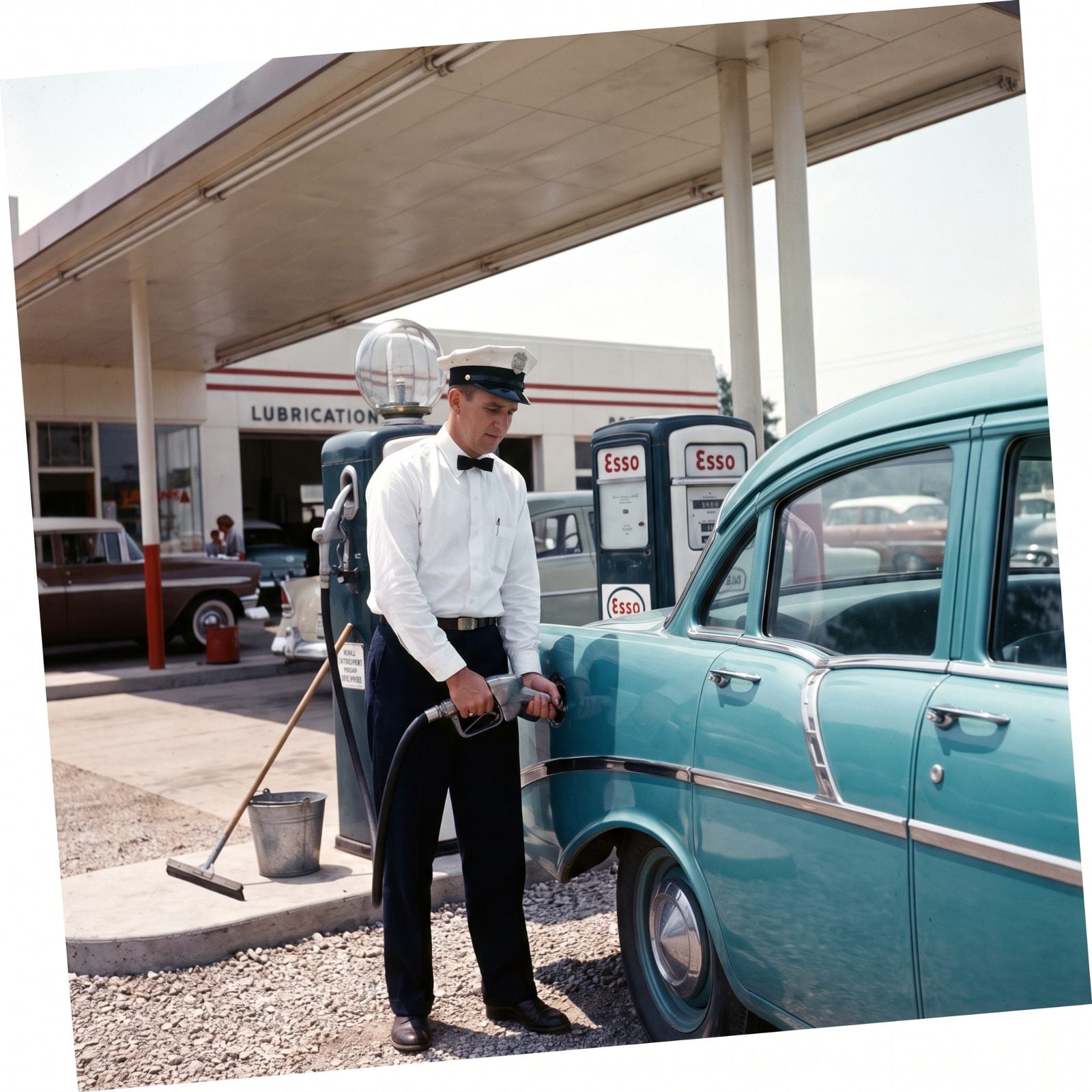 The Uniformed Attendant at the Pump