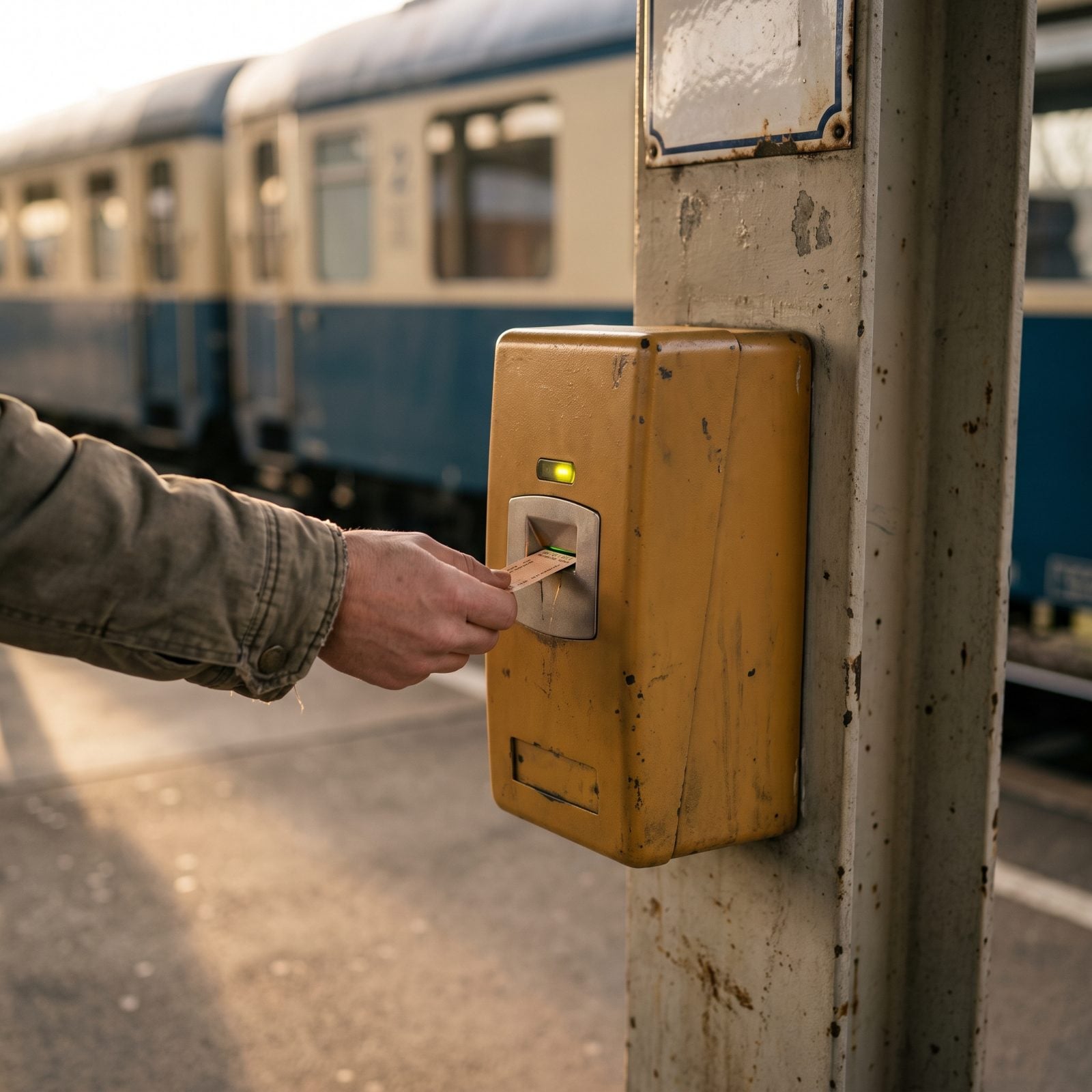 Validate the Paper Rail Ticket at the Machine Before Stepping Aboard