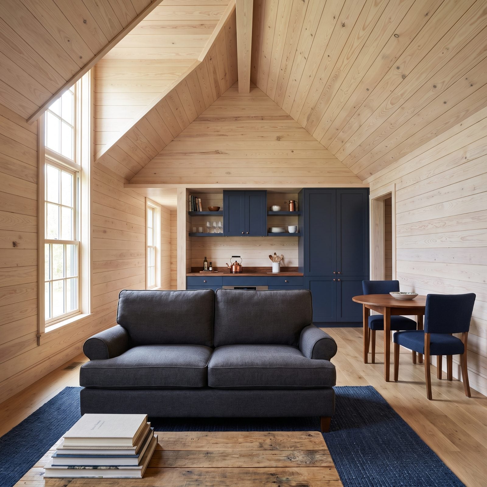 A Vaulted Ceiling That Hands a Tiny Footprint Its Breathing Room
