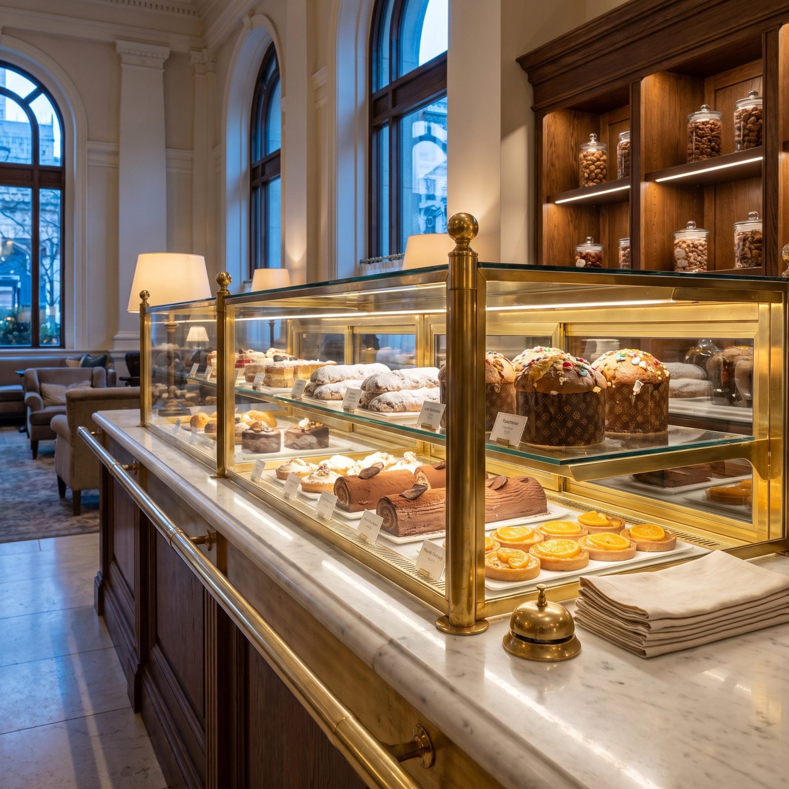A Visible Pastry Counter Filled With Holiday Specialties