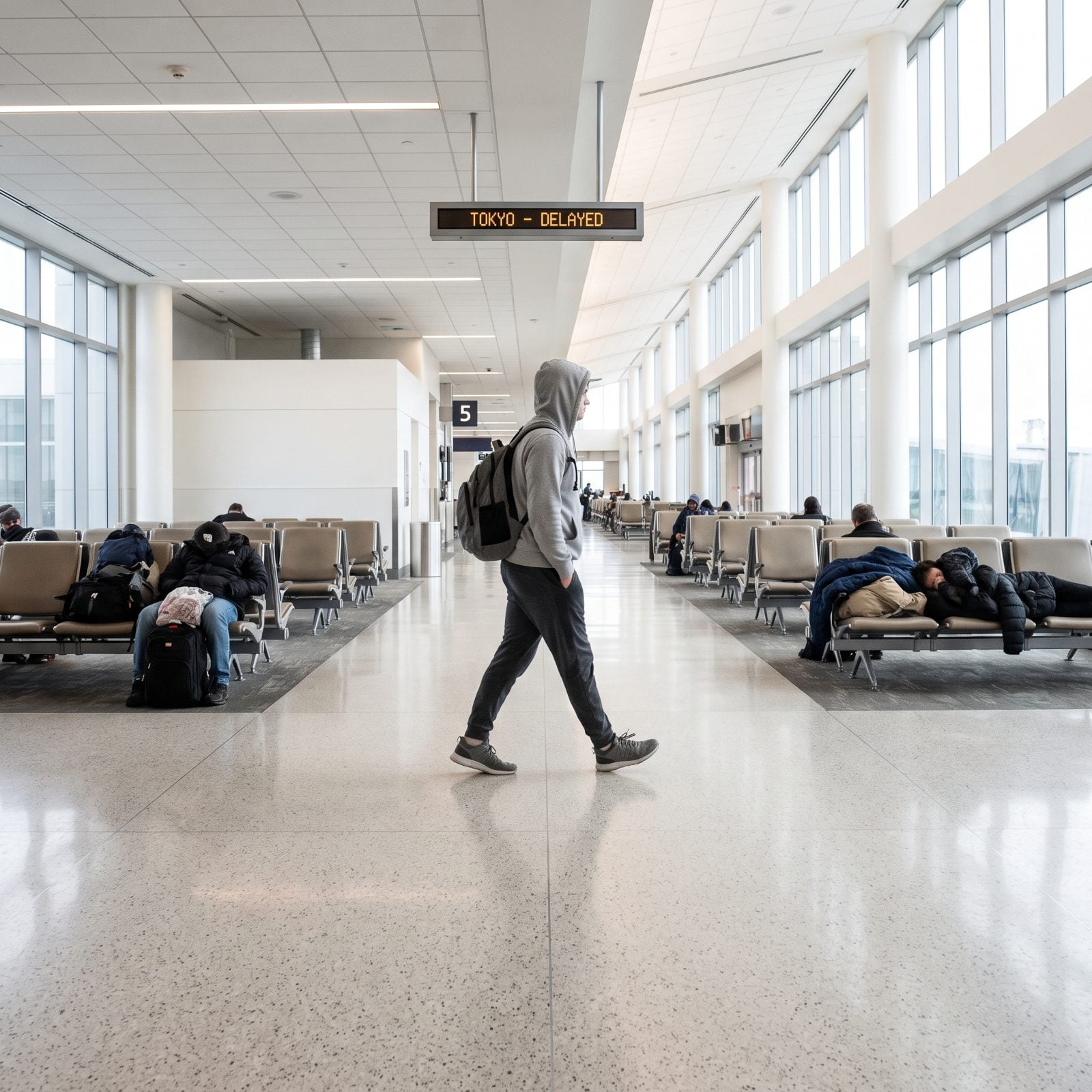 Walking the Terminal Before a Long Flight