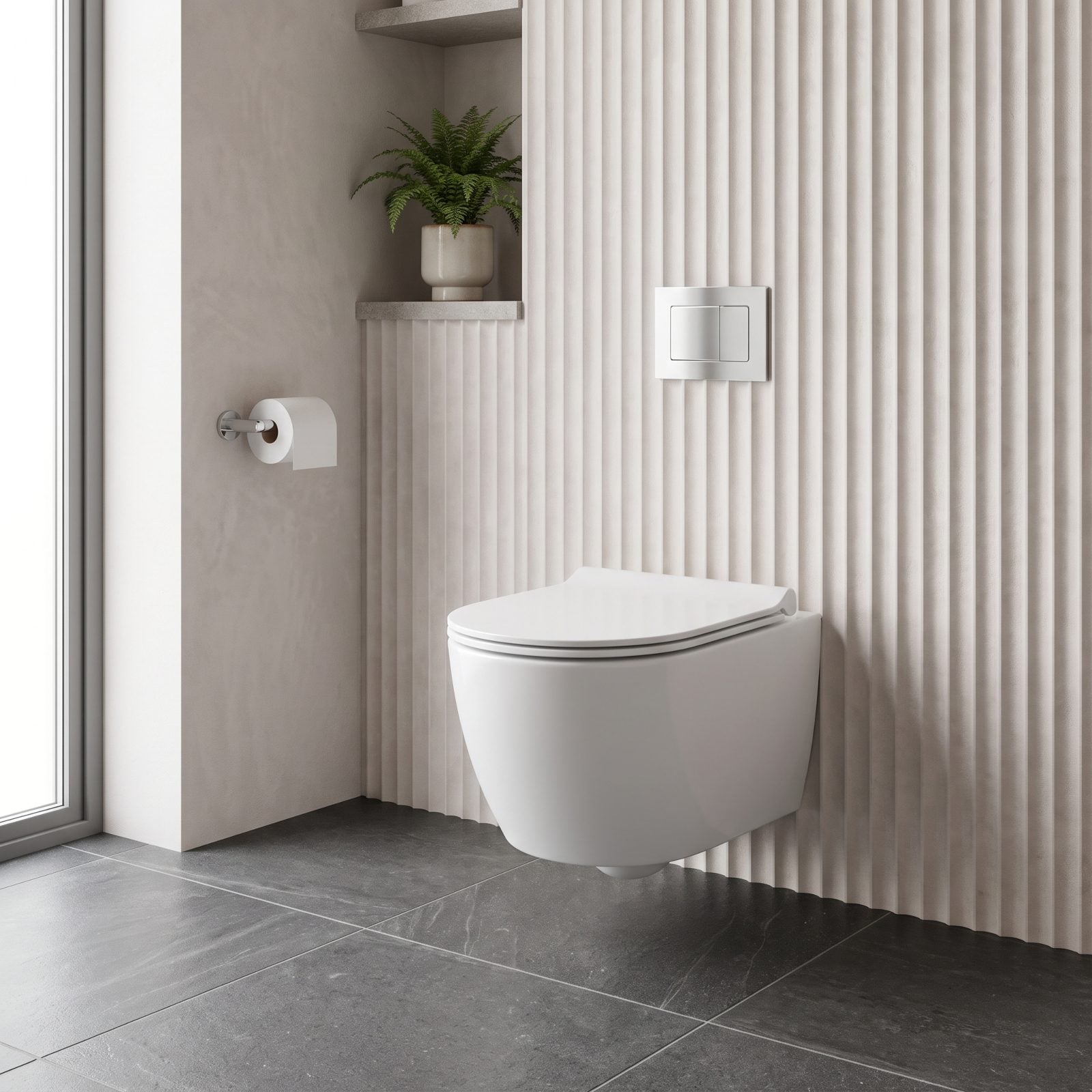 A Wall-Hung Toilet Reveals More Floor