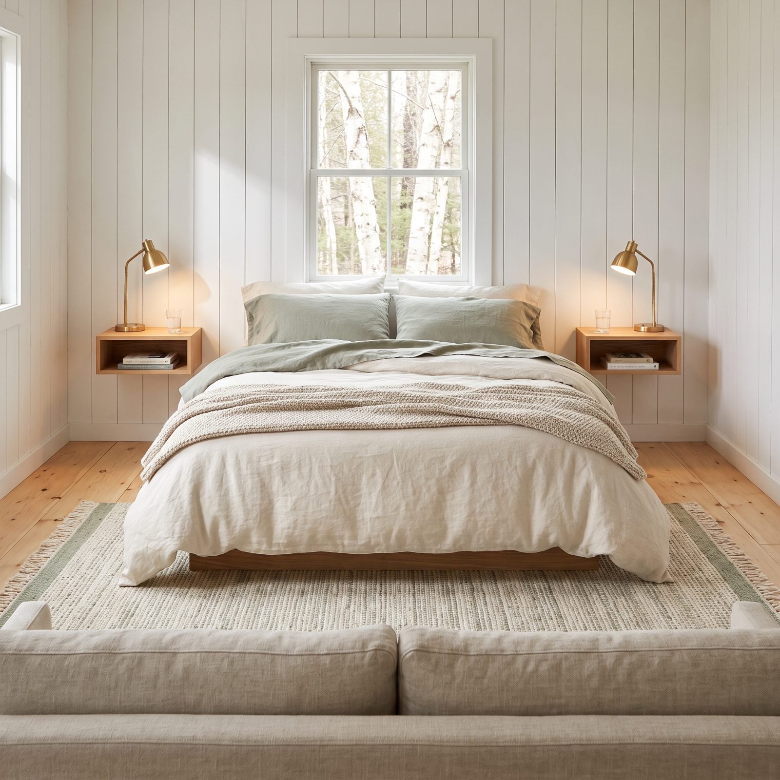 Wall-Mounted Bedside Shelves That Free the Floor