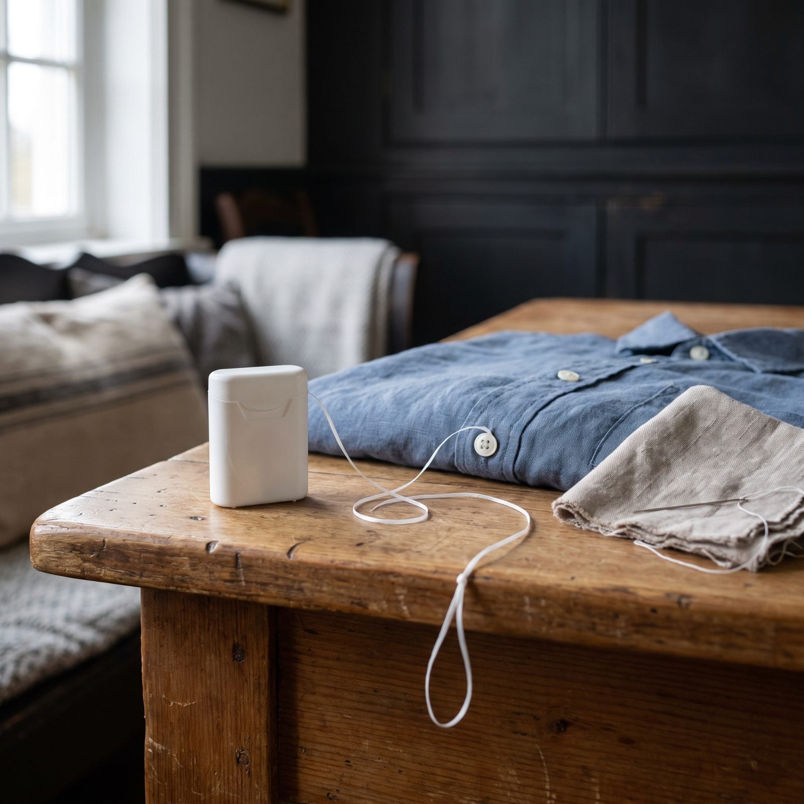 Waxed Dental Floss That Doubles as Thread, Cord, and a Cutting Edge