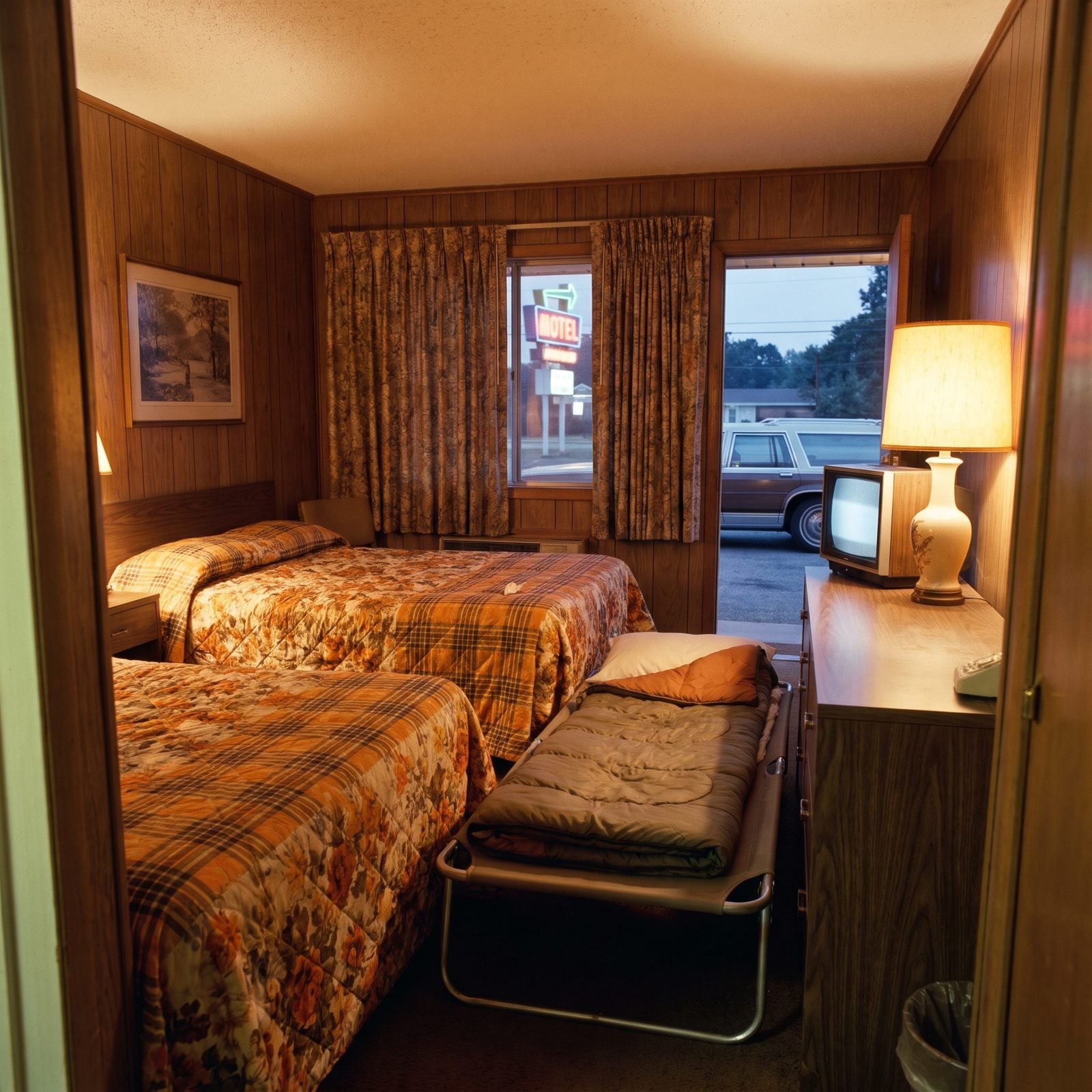 We Sleep Four to a Motel Room