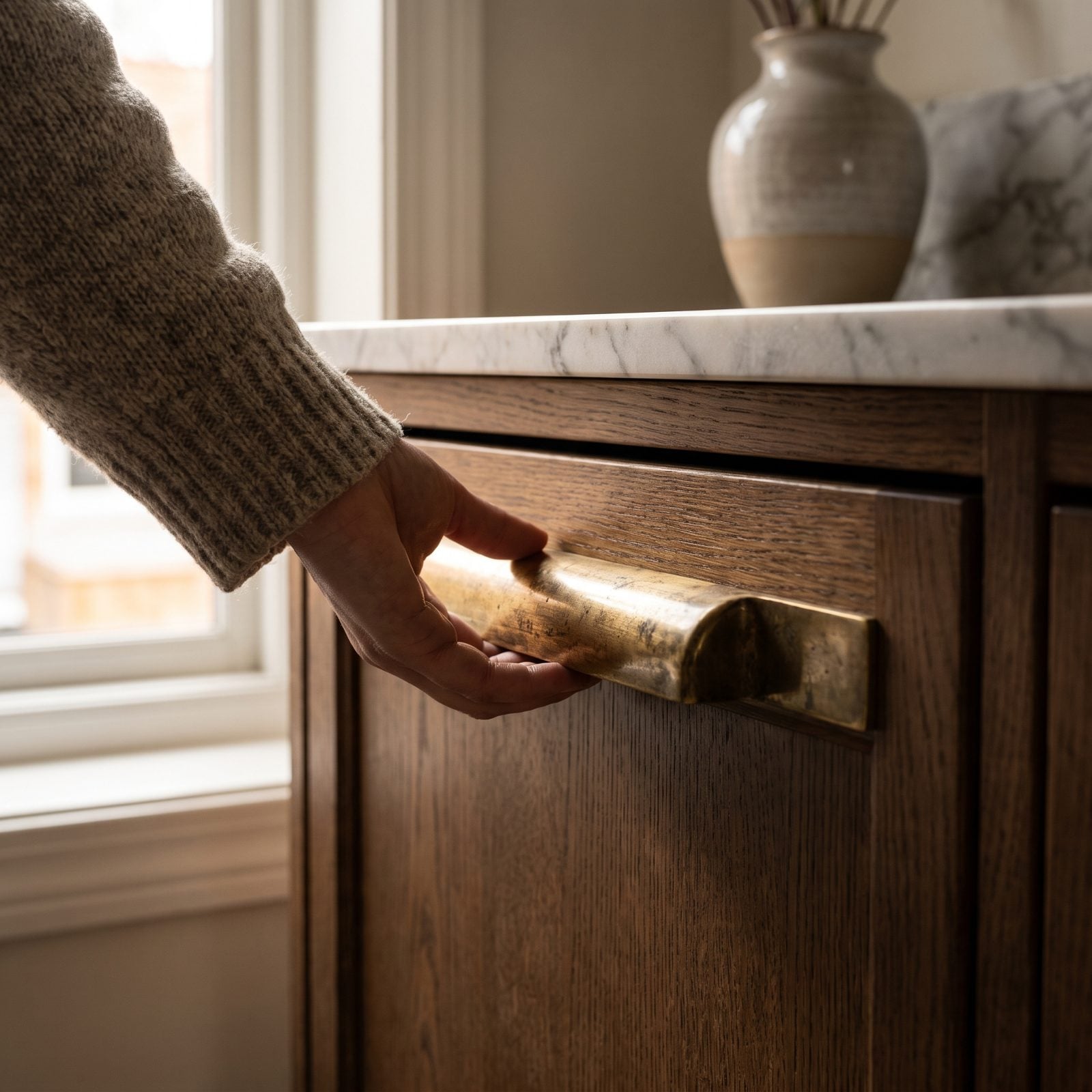 Weighty Handles in a Consistent Finish Feel Deliberate