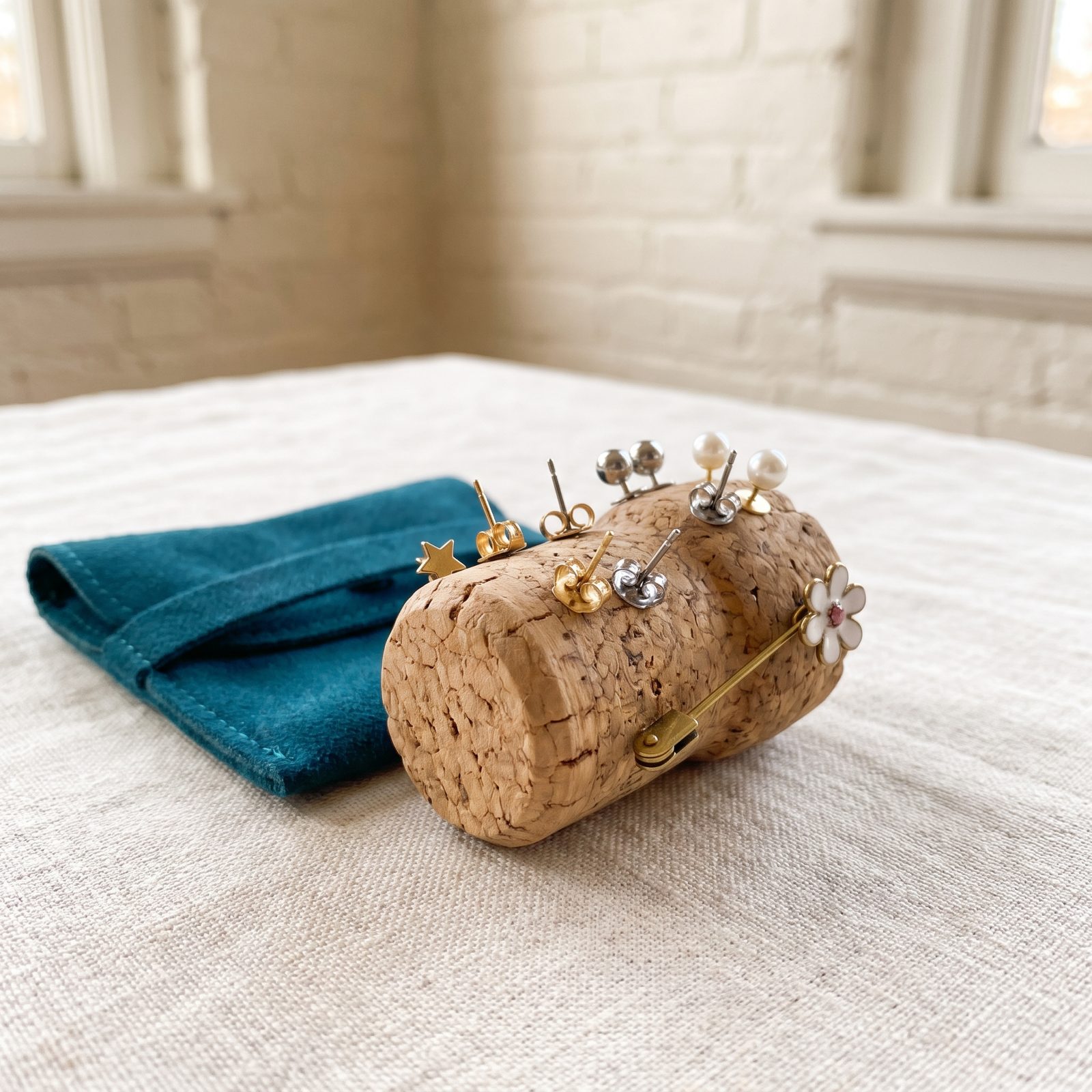 A Wine Cork That Keeps Earring Backs From Vanishing